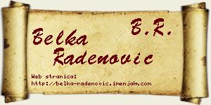 Belka Radenović vizit kartica